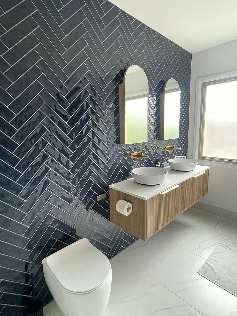 Herringbone Feature Wall — renovation by TIJ Australia