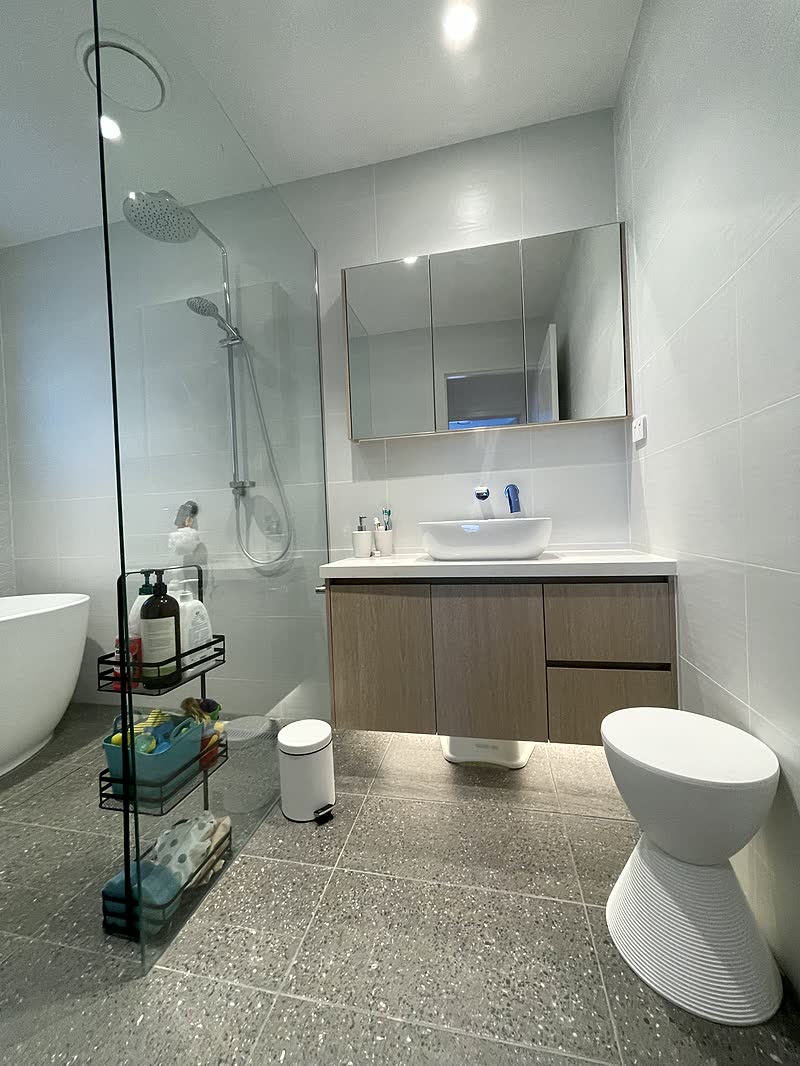 Bath & Timber Vanity — renovation by TIJ Australia